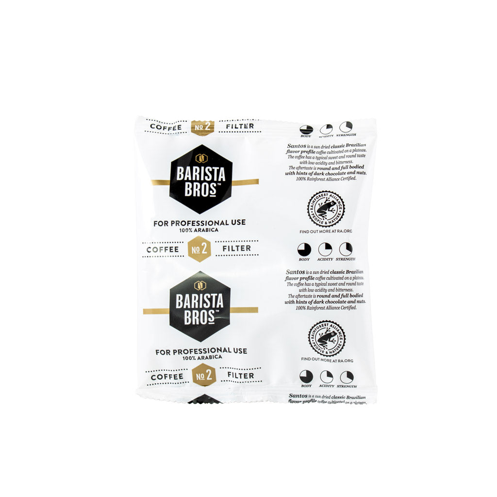 Barista Bros Brasil Filtermalt nr 2 lys brent porsjonsposer 9stk á 110g