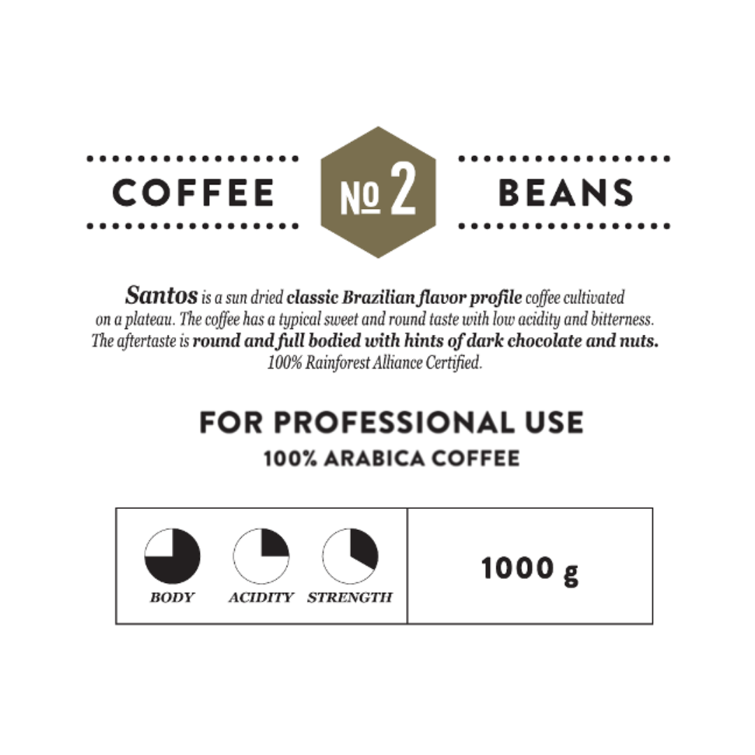 Barista Bros Brasil Bønner nr 2 lys brent 1000gr